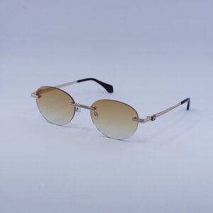 Palm Angels PERI10H CRYSTAL 7622 Sunglasses Gold Oval Frame, Orange Lenses